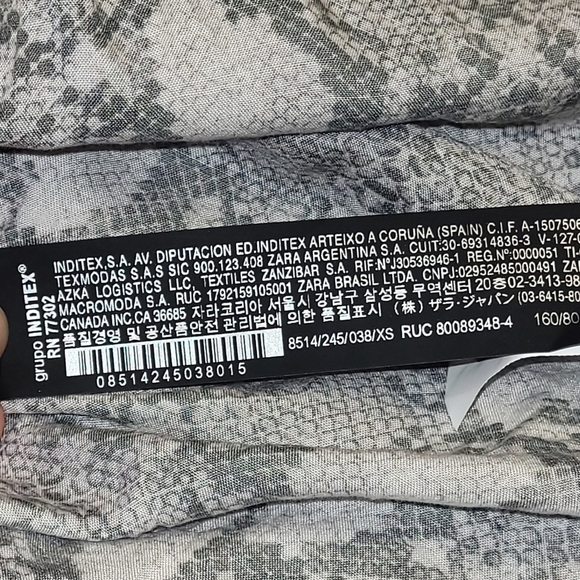 Zara Black And Grey Snake Print Long Shirt Dress Button Down Size XS - Picture 12 of 16